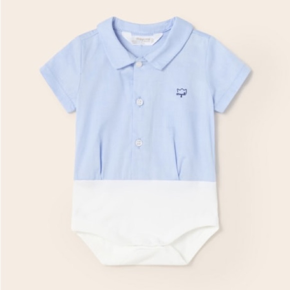 Mayoral Pale Blue Short Sleeve Bodysuit